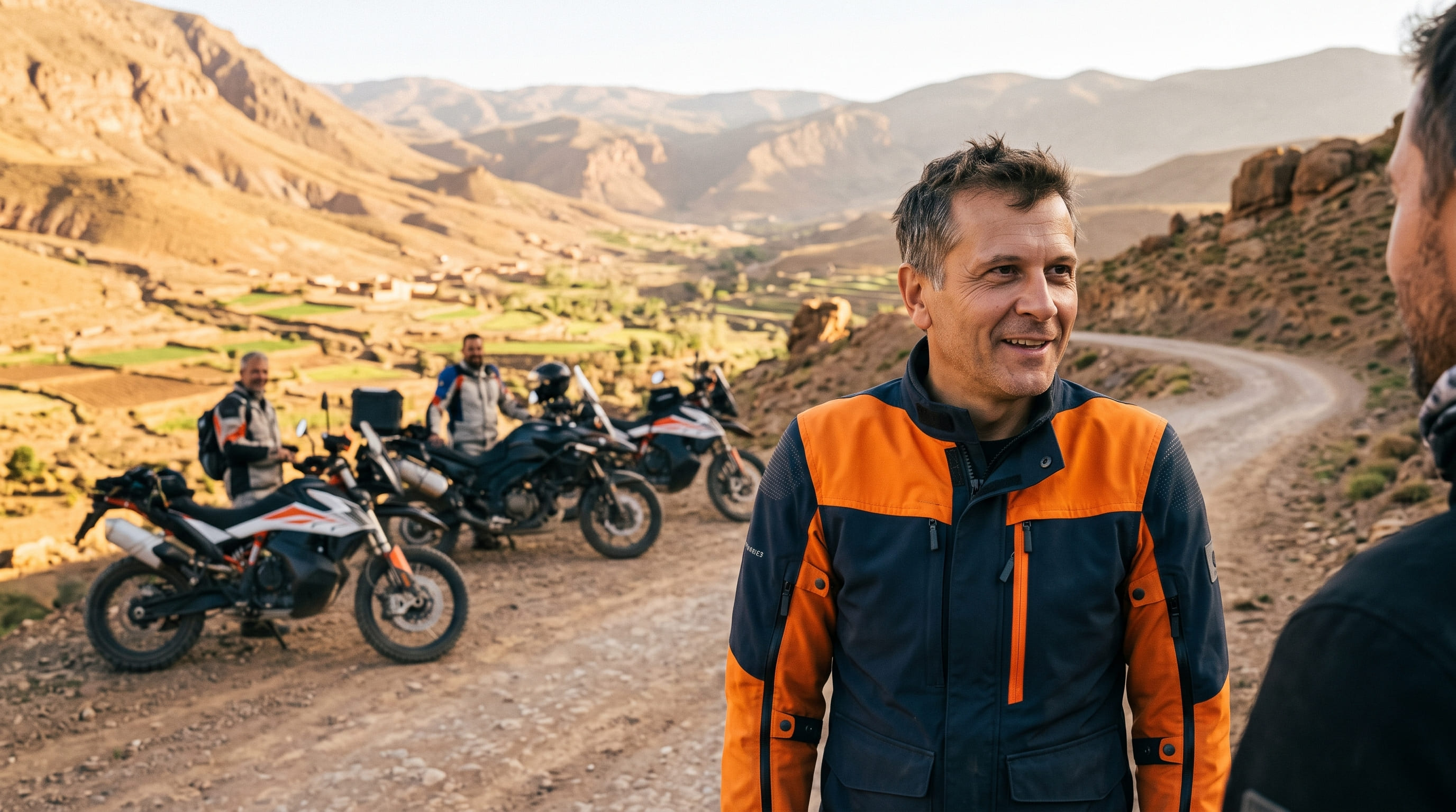 Michel avec le groupe, en piste